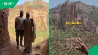 Vlogger climbs barefoot to Ethiopia’s church in the sky with 650-foot drop below