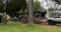 Trailer damaged in fire near Angola