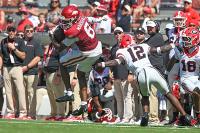 Arkansas football hosted roughly 60 prospects despite early kickoff time in Week 3