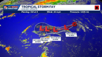 Fay weakens; tropical wave near Africa bears watching