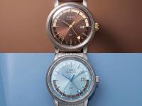 Timex lists two new Marlin GMTs in striking ice-blue and brown versions