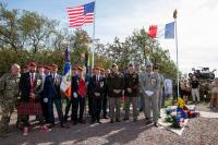 WWII armored Soldiers killed in action honored with a monument in Ley, France