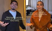 Morgan Gibbs-White ditches Dubai just TWO hours into family holiday to answer England's SOS call - as fiancee Britney De Villiers shares bizarre video of him leaving