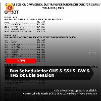 Bus Schedule for OHS & SSHS, GW & THS Double Session