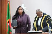 Parliamentary Representative for Roseau North Ashma McDougall takes the Oath of Allegiance in Parliament