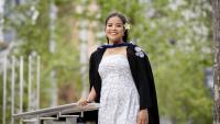 Crossing the stage, preparing to serve Sāmoa
