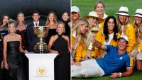 ‘Will never replace original bachelor king’ – Fans in stitches as golf star, 21, has Hovland moment surrounding by Wags