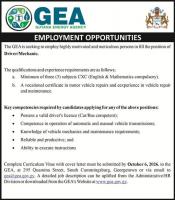 Guyana Energy Agency – Employment Opportunities – Driver/Mechanic