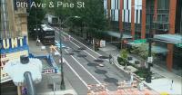 Painting of 9th Avenue underway after Seattle Convention Center’s artful mess