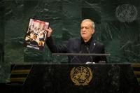 Iranian president accuses US and Israel of violating international law at the UN