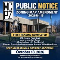 Public Notice - Zoning Map Amendment No. 2026R-115 Receives First Reading