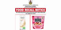 Health Ministry Advises Of Food Recall