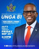 Pierre to speak at the UN, meet Saint Lucians in New York