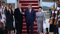 Xi Jinping's bizarre arrival in US as red carpet rolled out by 'wannabe dictator' Trump