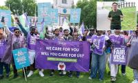 Britain's largest trade union to stage a protest outside Labour conference next week over migration curbs... while rail workers also go on strike to pile pressure on Andy Burnham