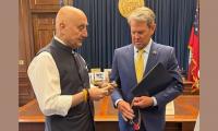 Anupam Kher Presents Georgia Governor A Rudraksh Mala