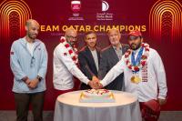 Qatar delegation celebrates shooting gold medals
