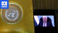 Palestinian president sends video to UN after 'unlawful' visa denial