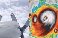 Hurricane hunters air terrifying video from inside eye of colossal storm surging off the West Coast