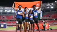 India bag silver in mixed 4x400m relay after Vithya's stunning finish