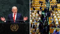 UN delegations walk out on Netanyahu; Israeli PM calls them moral cowards