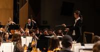 Orchestra, saxophone quartet, and brass ensembles performances taking place at Hayes School of Music