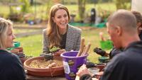 Kate praises ‘vital’ outdoor spaces as she meets recovering addicts and tries her hand at gardening