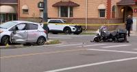 Law enforcement officer on motorcycle seriously injured in Denver crash