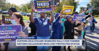 Suffern healthcare workers rally for former Haitian colleagues who lost protected status