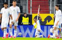 Israeli player sent off for controversial celebration with corner flag as late goals secure Austrian win