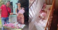 A Cuban woman in the U.S. donated a crib, food, and 17,000 pesos to a family with a baby suffering from scabies in Santiago de Cuba