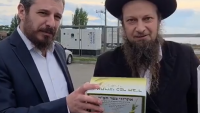 Israeli draftee gets Sukkot supplies in Ukraine