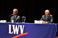 Biss, Elleson clash over immigration, data centers at Skokie candidate forum