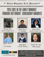 Black Skeptics Los Angeles Announces its 2026 First in the Family Humanist Forward Freethought Awardees!