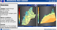 Nor'easter to bring rain, wind and high surf to Maine coast this weekend