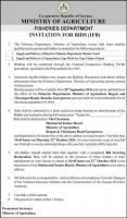 Ministry of Agriculture (Fisheries Dept.) – Invitation for Bids – Supply and Delivery of Diesel, Aquaculture Cage Mesh