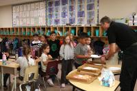 Monthly pizza parties with The Eagle are back, St. Mary's Grade 2s first to indulge