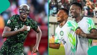 Victor Osimhen spotted cheering Super Eagles teammates to victory over Madagascar in Uyo, video