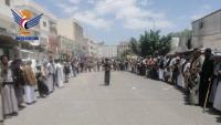 Popular stands in Al-Bayda on anniversary of 21 September Revolution, blessing military victories
