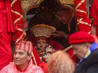 Nepal’s newly anointed Living Goddess Kumari embarks on first tour round the city with arrival of festive season