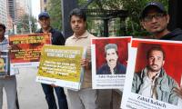 Outside UN, Baloch, Pashtun activists protest Pakistan over killings, forced disappearances in Balochistan