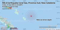Major magnitude 7.0 earthquake - Coral Sea, Province Sud, 57 km northeast of Mare Island, New Caledonia, on Friday, Sep 25, 2026, at 09:23 pm (Universal Time) - information