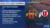 Rain closes grass parking lots at Jack Trice Stadium for Iowa State vs. Utah game