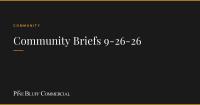 Community Briefs 9-26-26