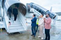 Finance, Home and Tourism ministers welcome PM Shah at airport