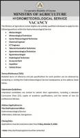 Ministry of Agriculture (Hydrometeorological Service) – Vacancy – Meteorologist, Electrical Engineer, ICT Engineer, Agrometeorologist, Hydrological Technician