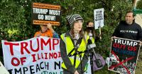 Protesters, supporters gather ahead of Trump’s visit to Medinah Sunday