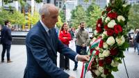 Hungarian President Pays Respects at 9/11 Memorial