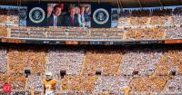 Donald Trump's Air Force One does low-altitude flyover during Tennessee vs Texas college football game. Video goes viral, watch here