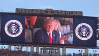 Donald Trump shown on big screen as Tennessee crowd makes feelings perfectly clear